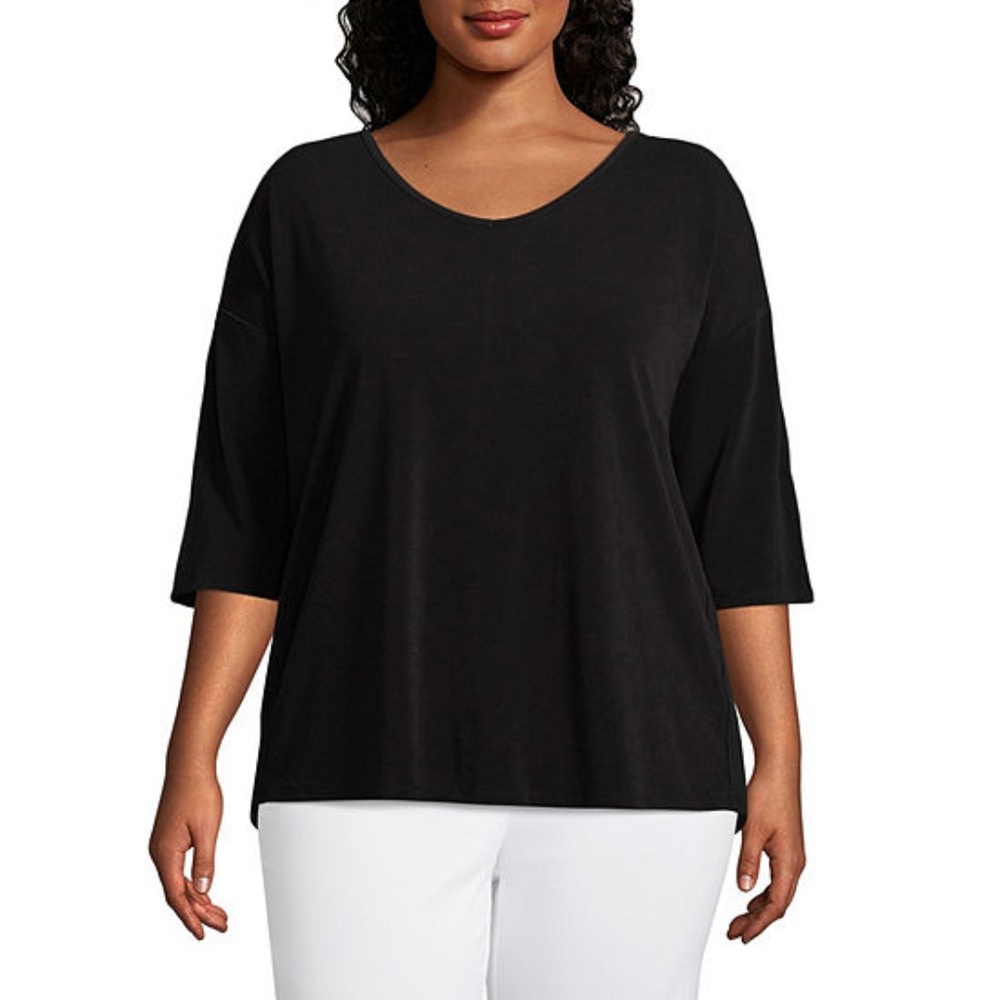 3/4 Dolman Sleeve Lace Yoke Blouse